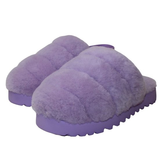 UGG Super Fluff Slipper Sandals Elastic strap Lavender Women's 8 NEW! - Picture 1 of 11
